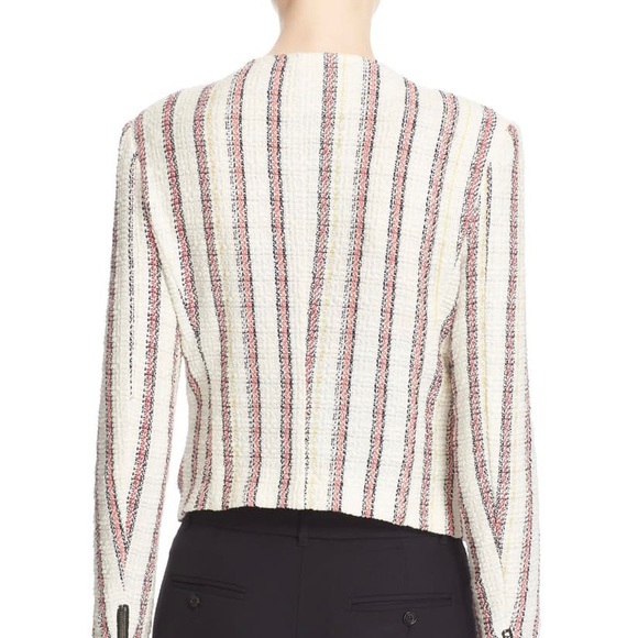 Veronica Beard Stripe Tweed Moto Jacket - Picture 5 of 15